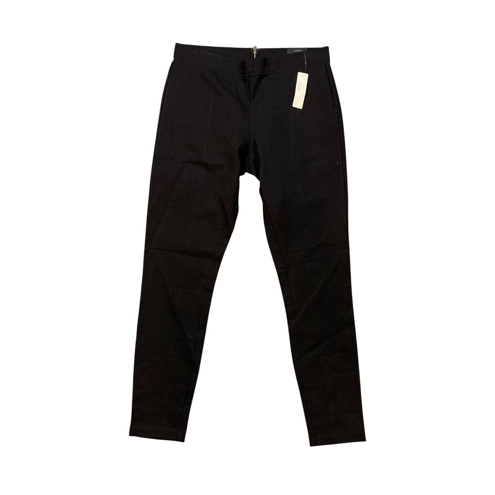 J Crew Pants Womens 10 Regular Black Pixie Fitted Stretch Ponte Knit Zip Back